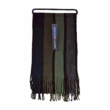 Mens Italian Inspired Warm Knitted Striped Winter Scarf