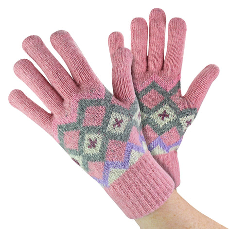 Ladies Wool Gloves | Winter Cute Fairisle Gloves for Cold Weather