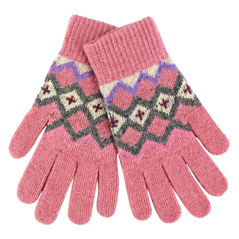Ladies Wool Gloves | Winter Cute Fairisle Gloves for Cold Weather