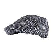 Mens Checked Wool Blend Traditional Flat Cap