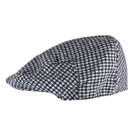 Mens Checked Wool Blend Traditional Flat Cap
