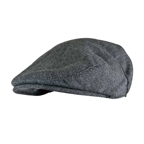 Mens Checked Wool Blend Traditional Flat Cap