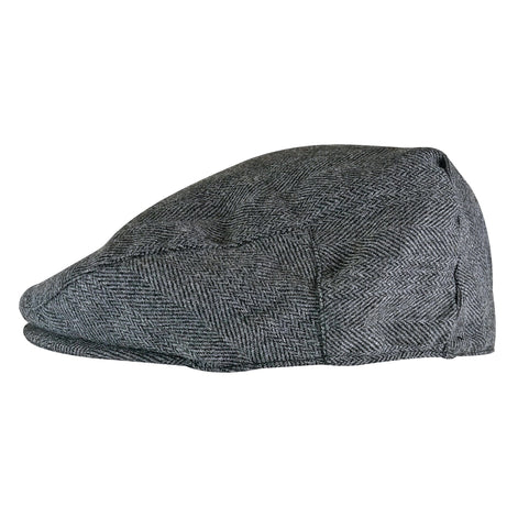 Mens Checked Wool Blend Traditional Flat Cap