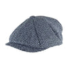 Mens Herringbone Pattern Fleece Lined Winter Newsboy Wool Hat Cap