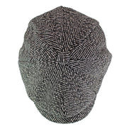Mens Herringbone Pattern Fleece Lined Winter Newsboy Wool Hat Cap
