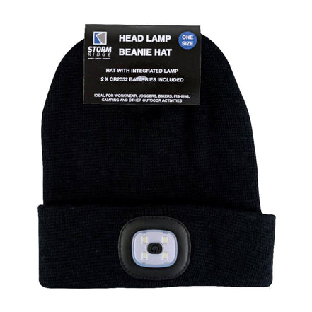 Ladies & Men's Winter Knit Beanie Hat with LED Light Torch