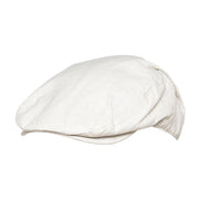 Mens Linen Flat Cap Vintage Style in Cream & Denim Blue