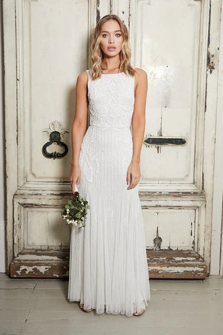 Gracey White Embellished Maxi Dress