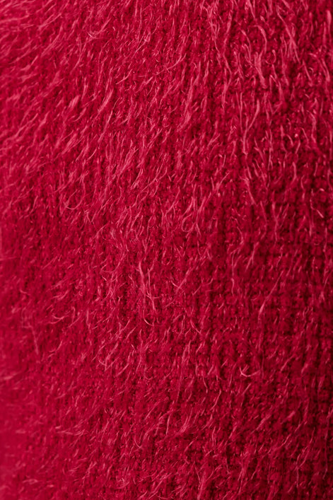 Blanka Eyelash Long Sleeve Jumper - Red