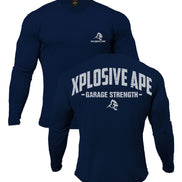 XAPE Garage Strength Long Sleeve Tee - Navy