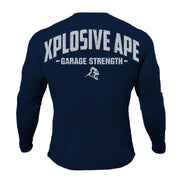XAPE Garage Strength Long Sleeve Tee - Navy