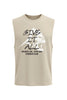 XAPE Give It All Drop Arm Tank Top - Sand