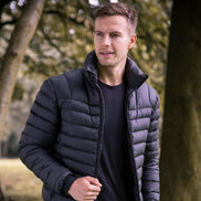 Mens Thermal Waterproof Fleece Lined Quilted Puffer Jacket Coat in a Bag