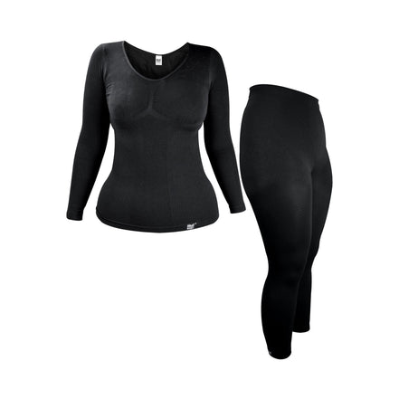 Cozy Women's Thermal Underwear Set: Long Sleeve Top & Long Leggings