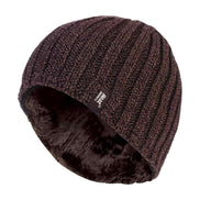 Mens 3.4 TOG Soft Fleece Lined Ribbed Knitted Thermal Winter Hat