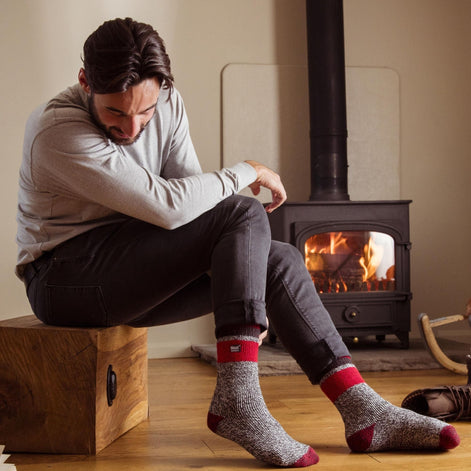 Mens Plain Twist Patterned Thick Winter Warm Thermal Socks