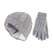 Ladies Fleece Lined Thermal Hat & Gloves Set for Winter