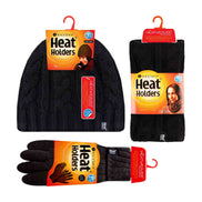 Ladies Fleece Lined Thermal Winter Hat, Neck Warmer & Converter Gloves Set