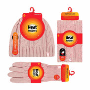 Ladies Fleece Lined Thermal Winter Hat, Neck Warmer & Converter Gloves Set