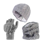 Ladies Fleece Lined Thermal Winter Hat, Neck Warmer & Converter Gloves Set