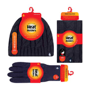 Ladies Fleece Lined Thermal Winter Hat, Neck Warmer & Converter Gloves Set