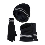 Mens Reflective Cold Weather Workwear Set: Hat, Neck Warmer & Gloves