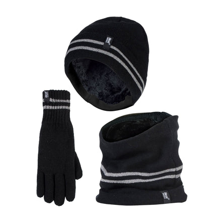 Mens Reflective Cold Weather Workwear Set: Hat, Neck Warmer & Gloves