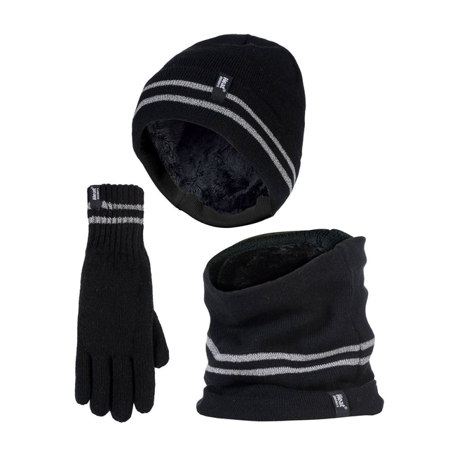 Mens Reflective Cold Weather Workwear Set: Hat, Neck Warmer & Gloves