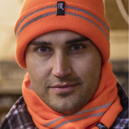 Mens Reflective Cold Weather Workwear Set: Hat, Neck Warmer & Gloves