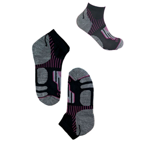 3 Pack Ladies Anti Sweat Ankle Sports Socks with Heel Padding