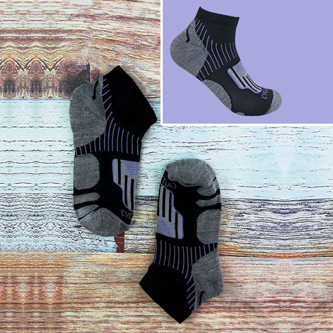 3 Pack Ladies Anti Sweat Ankle Sports Socks with Heel Padding