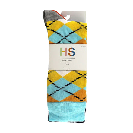 Pack of 3 Classic Argyle Patterned Mens Dress Socks | Colorful Argyle Socks
