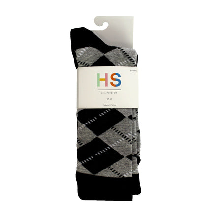 Pack of 3 Classic Argyle Patterned Mens Dress Socks | Colorful Argyle Socks