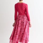 Huxley Rosechild Jersey Top Circle Skirt Midi Dress - Pink