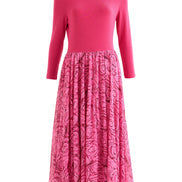 Huxley Rosechild Jersey Top Circle Skirt Midi Dress - Pink