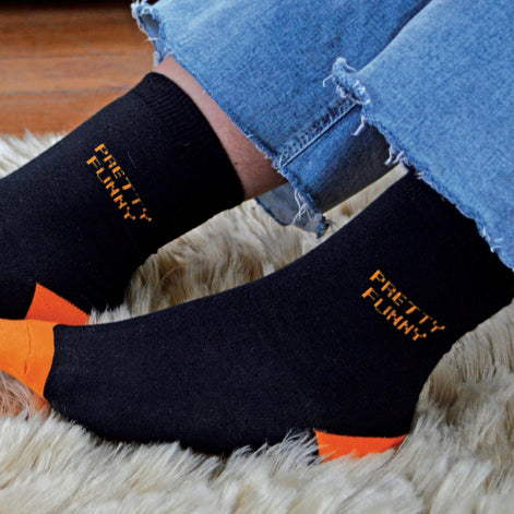 Pretty Motif Socks for Women in 6 Pack | Black Novelty Socks