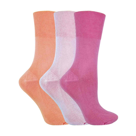 3 Pack Ladies Anti Odour Loose Wide Bamboo Socks with Non Elastic Top