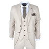 IM04 - Men's Beige 3 Piece Tailored Fit Wedding Suit