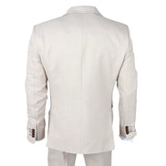 IM04 - Men's Beige 3 Piece Tailored Fit Wedding Suit