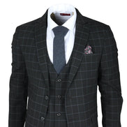 IM3 - Men's Black Checked Tailored Fit Suit