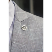 IM3 - Men's Grey Checked Tailored Fit Suit