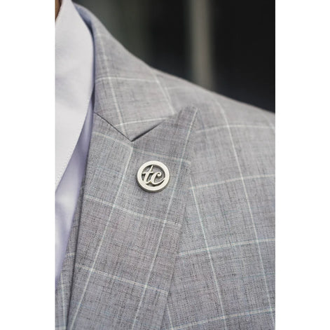 IM3 - Men's Grey Checked Tailored Fit Suit