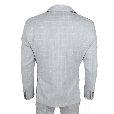 IM3 - Men's Grey Checked Tailored Fit Suit