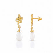 Medusa Small Gemstone Drop Earrings White Agate