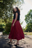 Dixie Spot Print Bubble Hem Midaxi Skirt - Wine