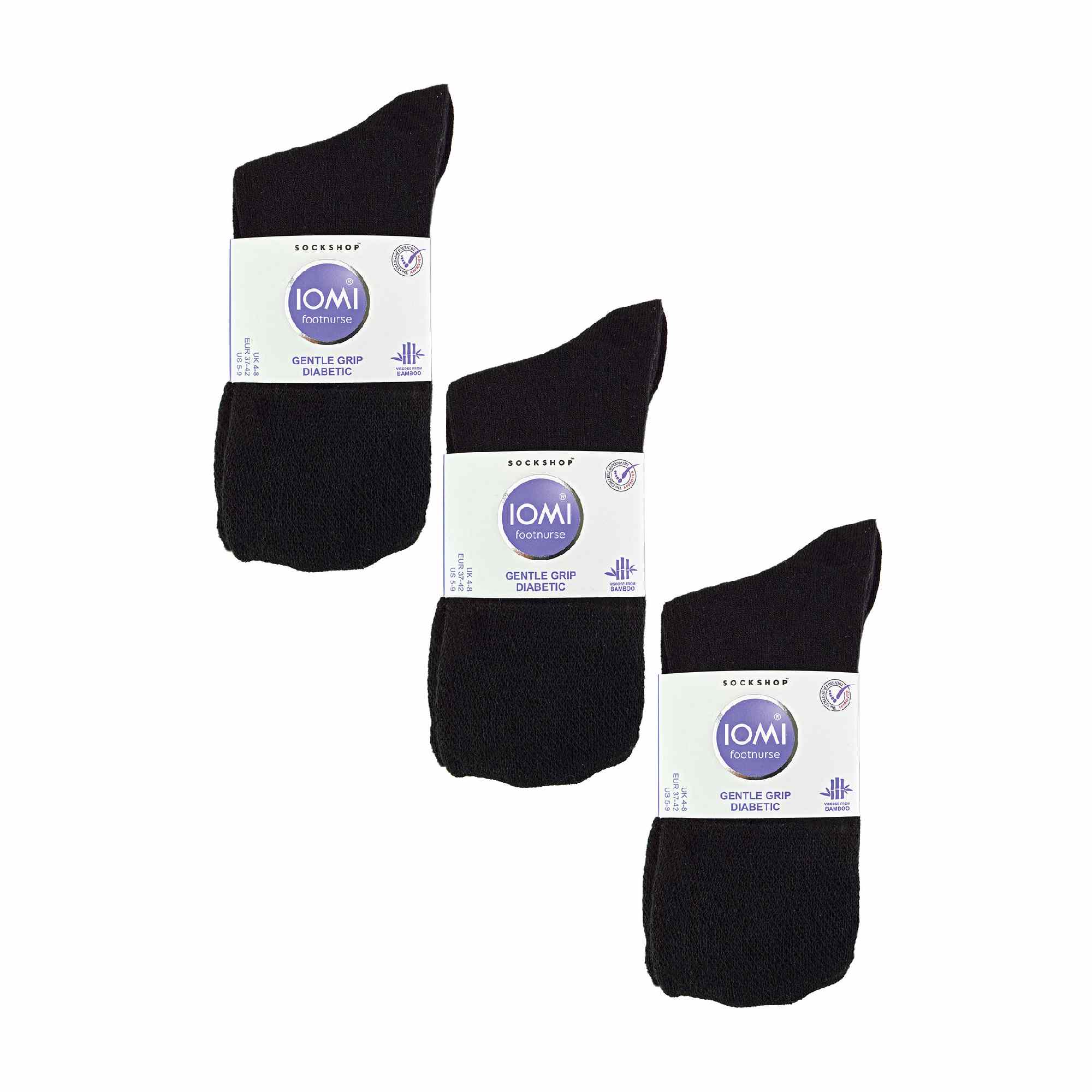 6 Pack Ladies Non Elastic Bamboo Diabetic Socks