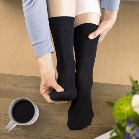 6 Pack Ladies Non Elastic Bamboo Diabetic Socks