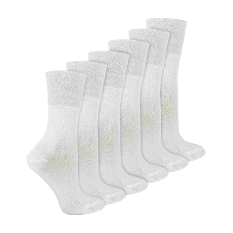 6 Pack Ladies Non Elastic Bamboo Diabetic Socks