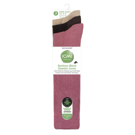 3 Pack Ladies Knee High Soft Bamboo Diabetic Socks