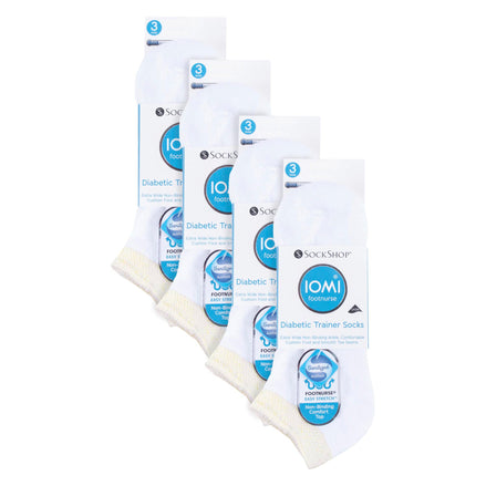 12 Pair Unisex Low-Cut Diabetic Trainer Socks: Ideal for Swollen Feet & Ankle